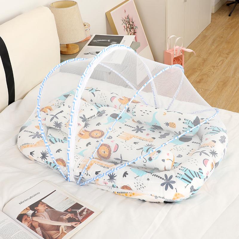 Portable Newborn Bionic Sleeping Mat with Mosquito Net for Crib or Bed
