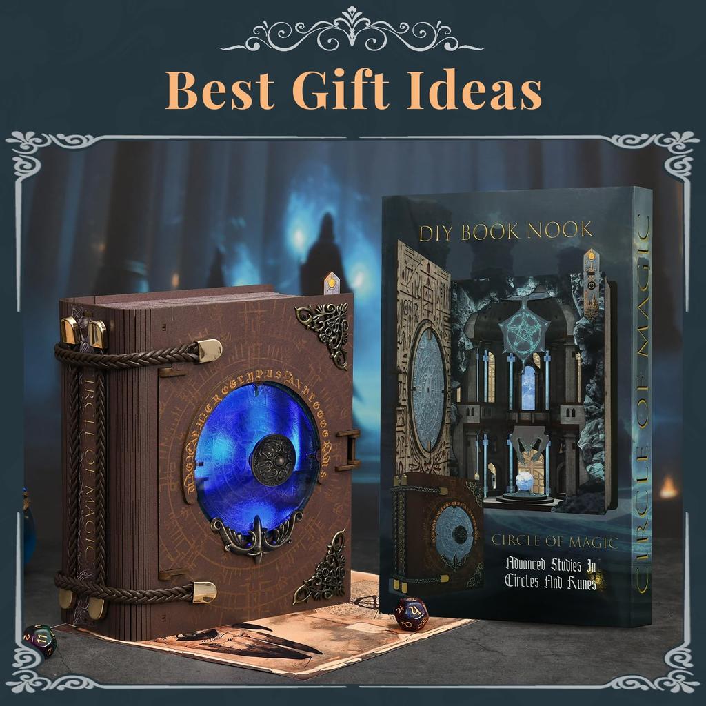 MiniCity DIY BookNook Kit Dollhouse Kit Miniature House Kit BookNook Suitable for and Birthday with LED Light - - - - Beginners, Teenagers, Adults,