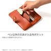 HUKURO Pen Case Leather Tray Large Capacity Men Women Made in Japan Orange