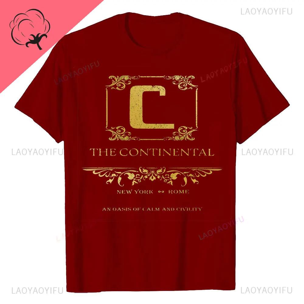 John Wick Movie Printed T Shirt Continental NYC Adult Short Sleeve Action Thriller Vintage Style Graphic Oneck Summer Tees