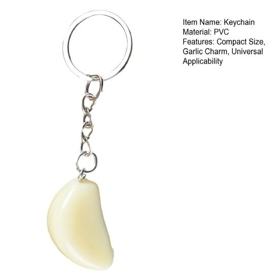 PVC Keychain PVC Garlic Shape Compact Lightweight Key Chain Simulated Vegetables Corrosion Resistant Keyring Men Women Versatile Backpack Accessory