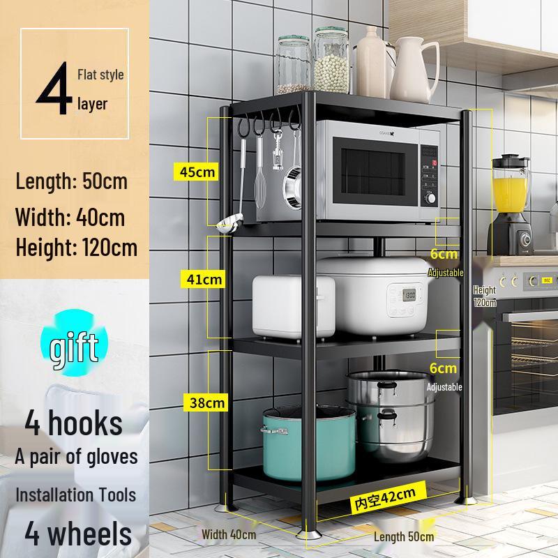 Freestanding Multi-Layer Kitchen Storage Rack for Microwave and Pots