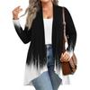 Women's Fall And Winter Fashion Casual Print Long Sleeve Mid-Length Cardigan Jacket