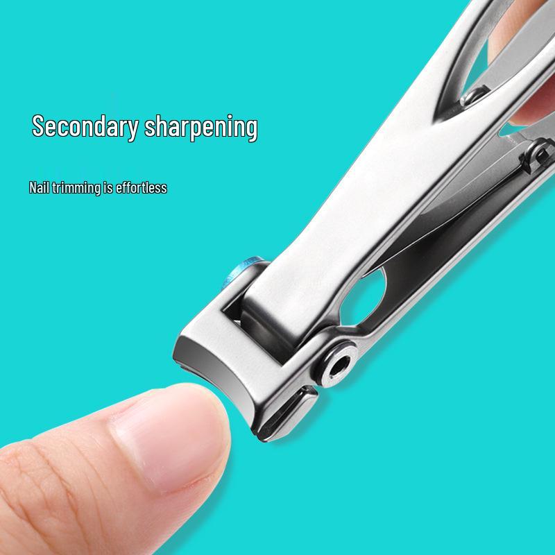 Stainless Steel Foldable Large Opening Nail Clippers for Home Use with Magnetic Nail Art Feature