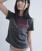 Mimdeowodeulobeu 313 Printed Crop T-Shirt_Charcoal