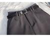 Women's Summer Grey High-Waisted A-Line Shorts 2025 - Loose Wide-Leg Casual Trousers