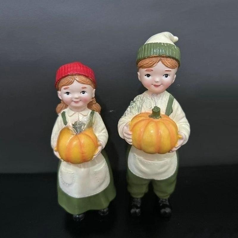 Cute Cartoon Doll Ornaments of Rural Sun Hats, Garden Couple Decorations and Home Ornaments