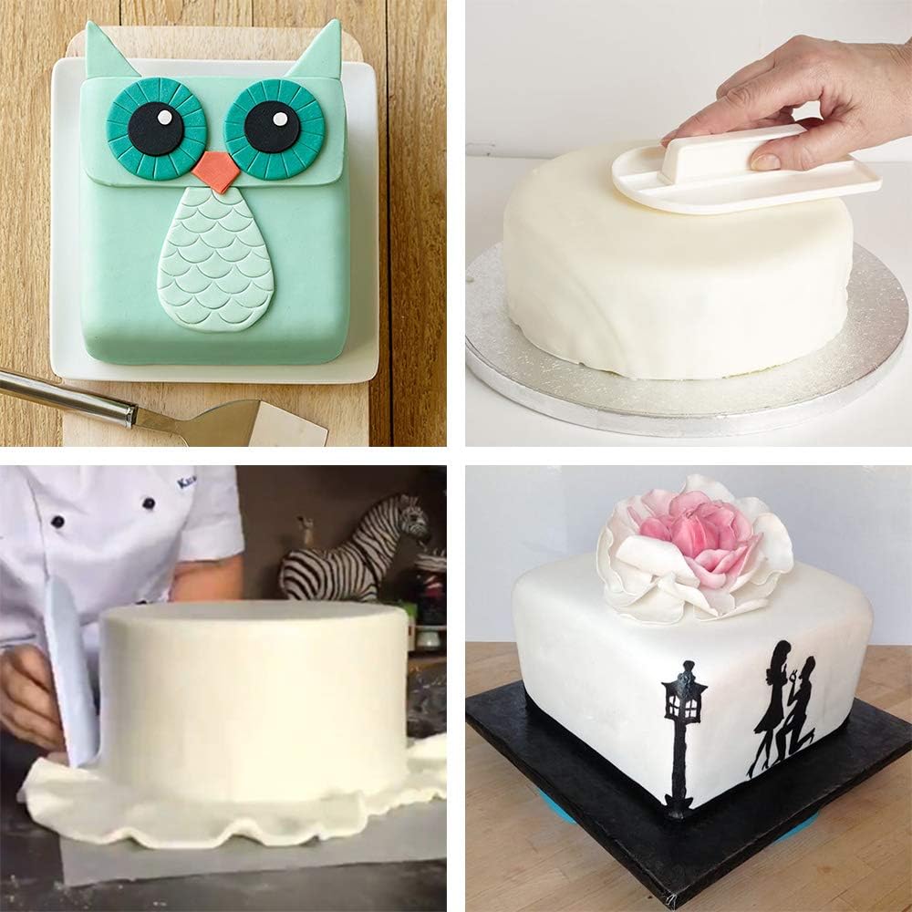 DIY Fondant Cake Corner Flattener Right Angle Rounded Corner Wide Angle with Handle Plastic Scraper Cream Flattener Cake Decor