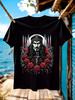 T-shirt Vlad the Impaler Dracula'S Legacy - Γοτθικό Βαμπιρικό Γραφικό T-shirt με Κόκκινα Τριαντάφυλλα & Σπαθιά