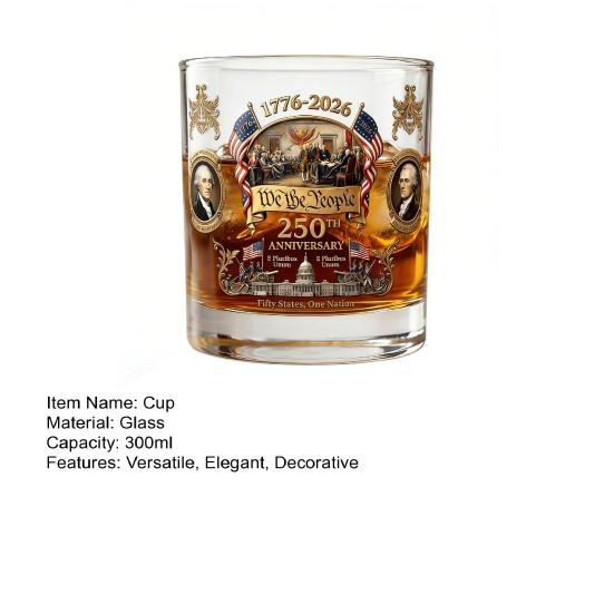Whiskey Glass Handcrafted History Themed for Stability Wine Glass Decorative Collectible Glass Gift for Collectors
