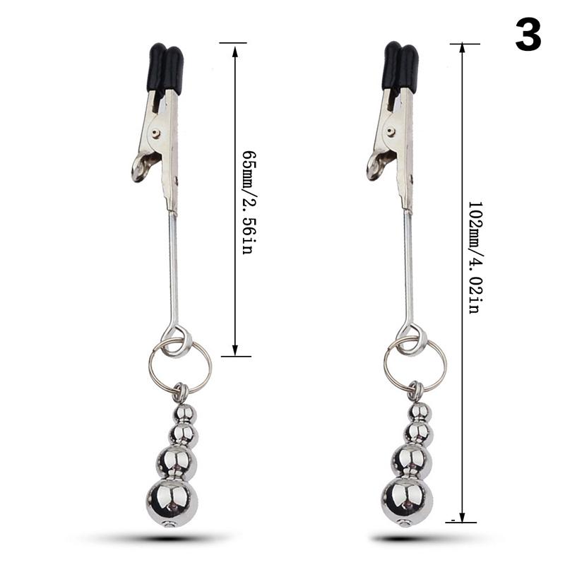 2 Pcs Adjustable Metal Breast Spring Clamps for Couples Bondage Adult Game Nipple Stimulator Role-Playing Restraint Accessories