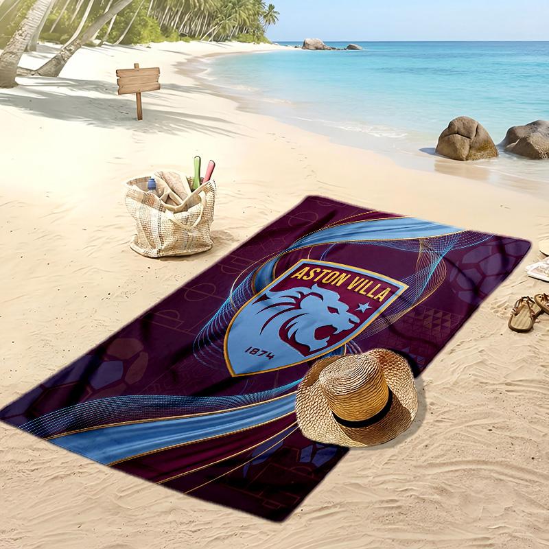 Asciugamano da Spiaggia con Stampa Calcio Aston Villa, Asciugamano Grande Morbido ad Asciugatura Rapida per Spiaggia Campeggio Nuoto