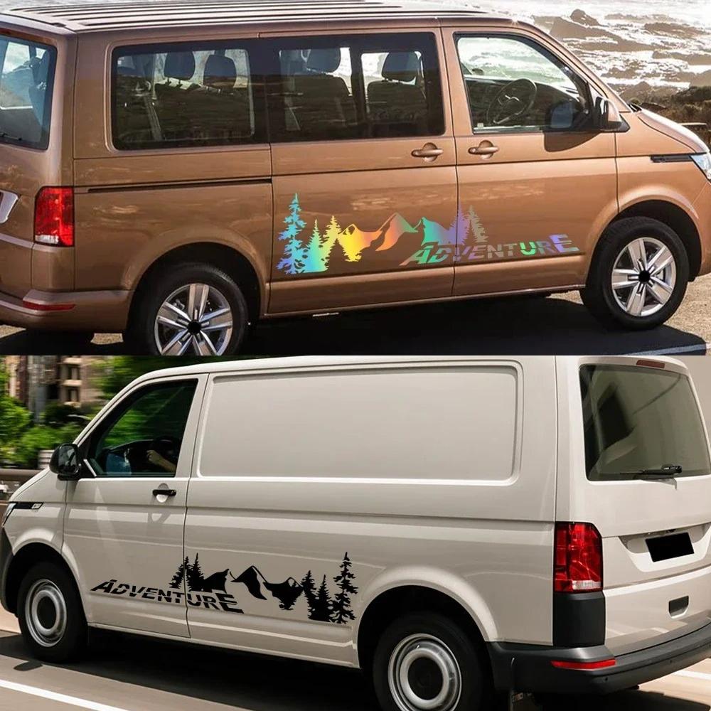 Adesivo Avventura in Montagna per Auto per Volkswagen VW Multivan Transporter T4 T5 T6 Camper Vinile Decorazione Decalcomania Accessori Auto