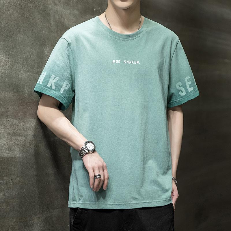 Summer Men's Cotton Short-sleeved T-shirt New Ice Silk Sports Loose Half-sleeved Top