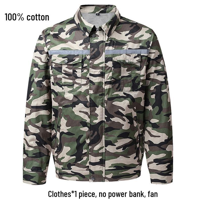 "Men's and Women's Summer Cooling Workwear with Fan, Pure Cotton"