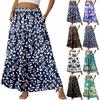 Women's Casual High Waist Drawstring A-line Skirt Color Skirt With Pockets