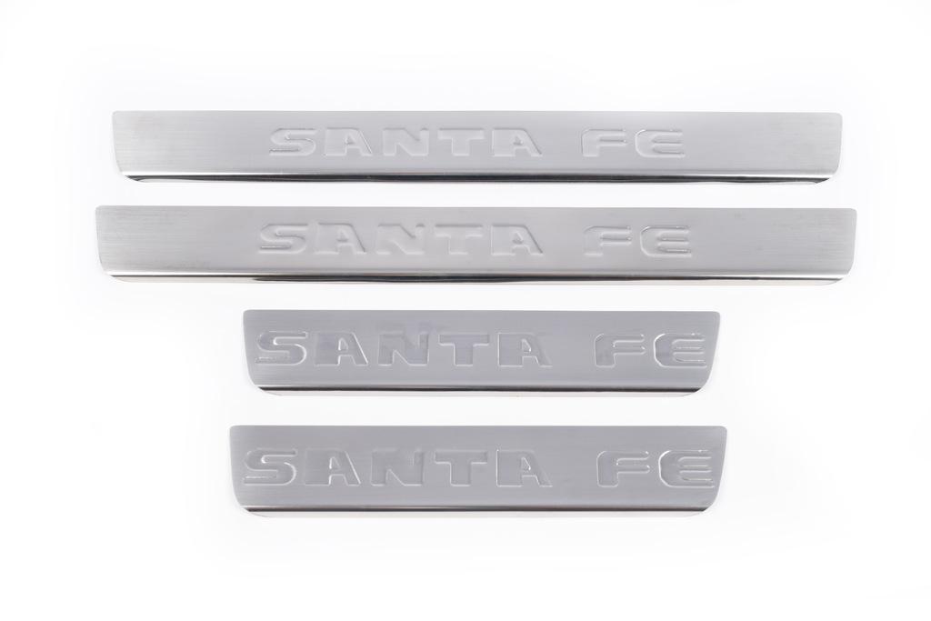 Door Sills Carmos V1 (4 Pcs, Stainless Steel) for Hyundai Santa Fe 2 2006-2012