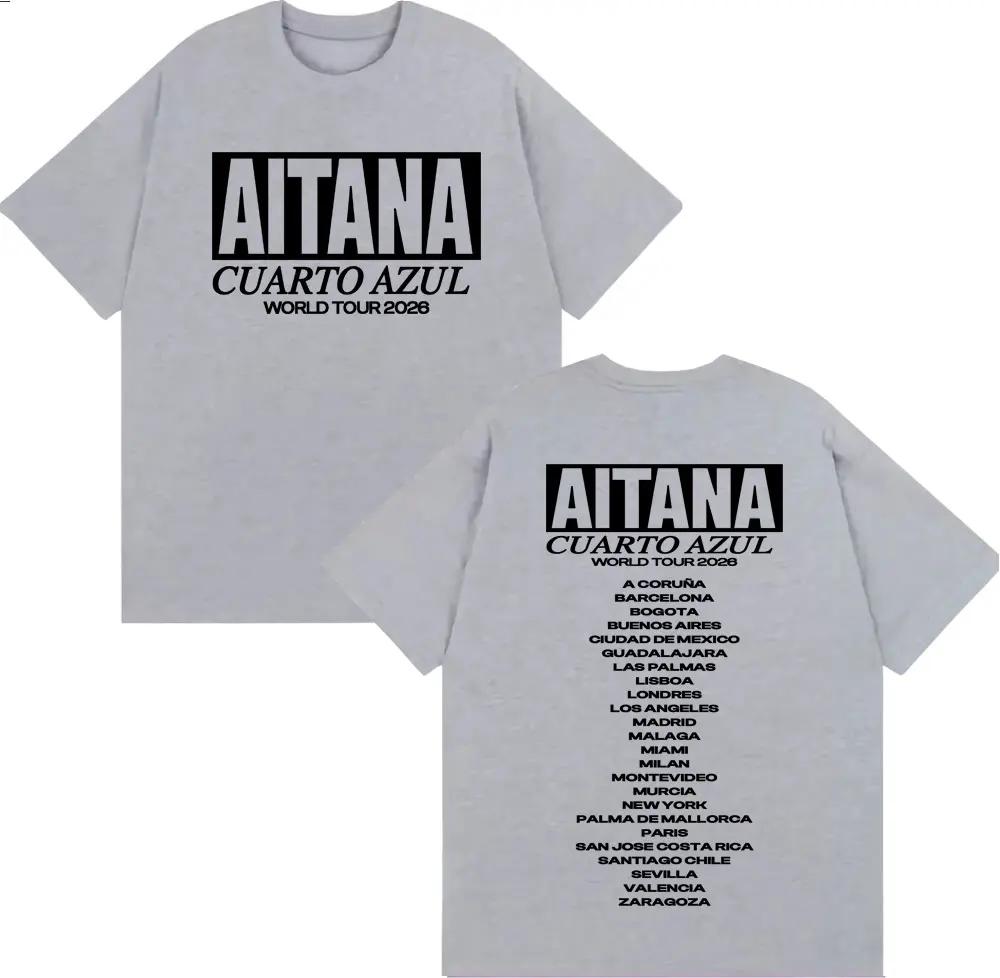 

Aitana Cuarto Azul Wdrld Tour 2026 Printed Tshirts Unisex Women Harajuku Fashion Aesthetic T Shirt Summer Tops Cotton Tshirt 4XL
