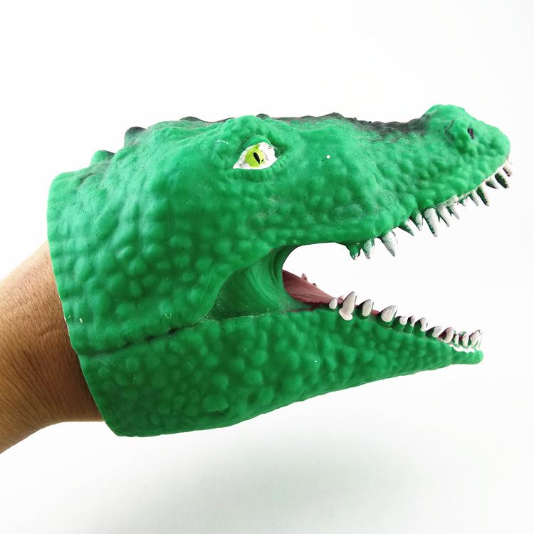 

Hand Puppet Dinosaur Animal Tpr Gloves Kids Toy Gift Childern Birthday Presents DarkGreen