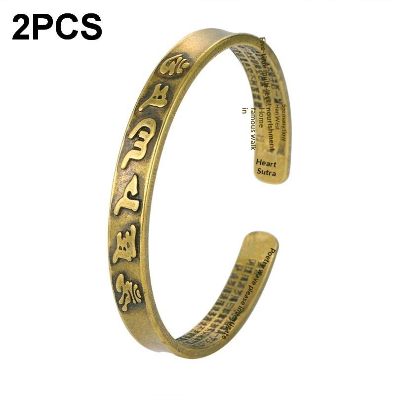 Messingarmband Metallfigur Vintage Herz-Sutra Sutra-Armband Massives Messing Wohnzimmerdekoration