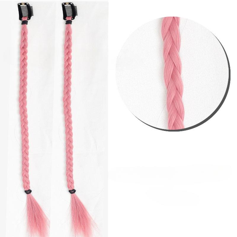 2 stücke Synthetische Perücke Zöpfe mit Clip Haar Zopf Haarverlängerungen Zubehör Ringe Dreadlocks Hip-Hop Haar Seil Lametta