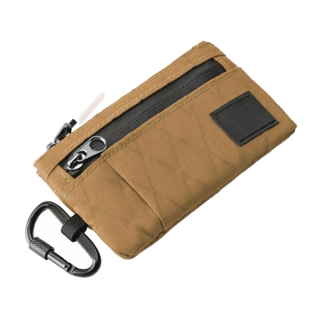 Card Holder Pouch with Carabiner Clip Compact Woven Portable for Commuting,