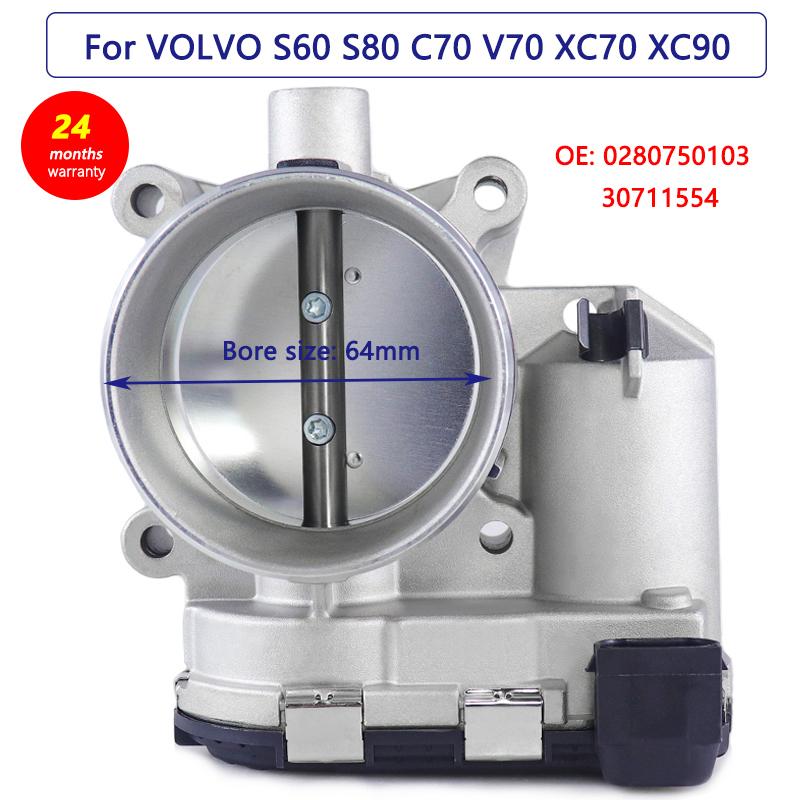 XC90 Throttle Body for VOLVO S80 S60 V70 XC70 2.5 2.9L B5254t2 Throttle Valve 8677867 0280750131 30650013 0280750103 30711554
