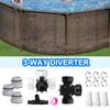 Multifunktionales Pool-Umleitungsventile Set Schlauchadapter Filteranschluss-Umrüstset Dichtungsringe und Klemmen für Poolreparatur