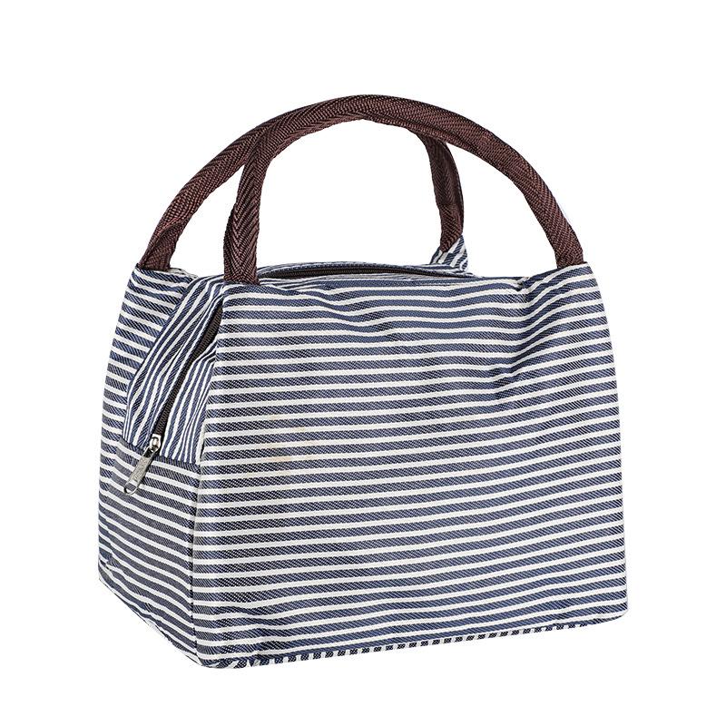 Isolierte Mode-Streifen-Lunchtasche für Arbeit und Schule - Handliche Bento-Tasche mit Eis-Retention