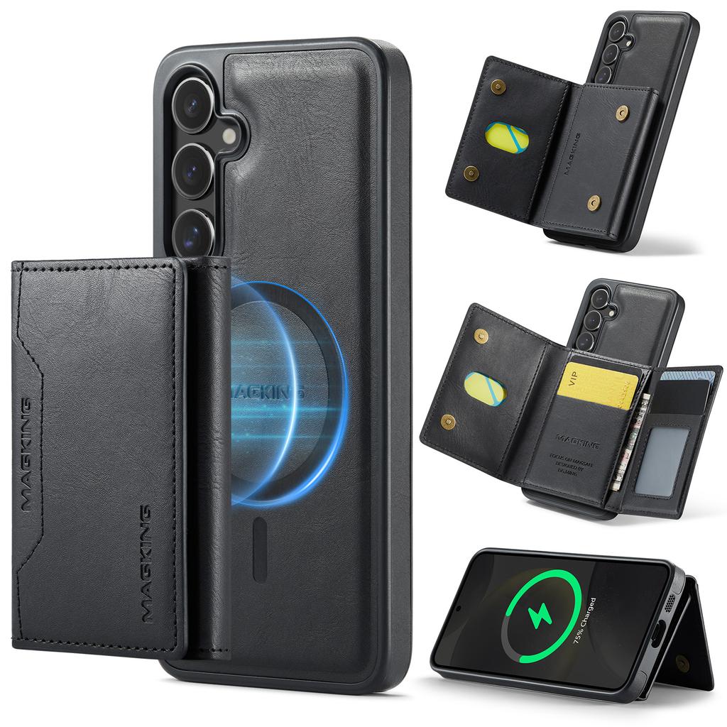 For Samsung Galaxy S24+ Case Compatible with MagSafe PC+TPU+PU Phone Cover