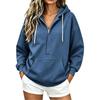 Women's Color Hooded Long Sleeve Pullover Sweatshirt for Casual Everyday Wear