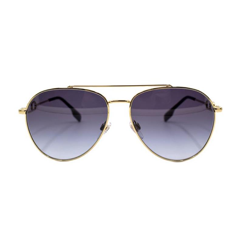 Burberry B. MONOGRAM Logo Pattern Collection Metallic aviator sunglasses Women's gold/dark grey gradient