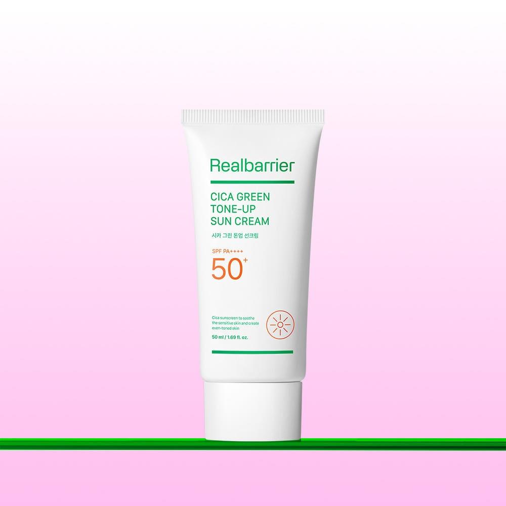Real Barrier Cica Green Tone-Up Sun Cream SPF50+ PA++++ Redness Correcting Sunscreen 50ml