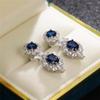 925 Sterling Silver Cubic Zirconia Dangle Earrings for Women Elegant Flower Ear Accessories Anniversary Jewelry