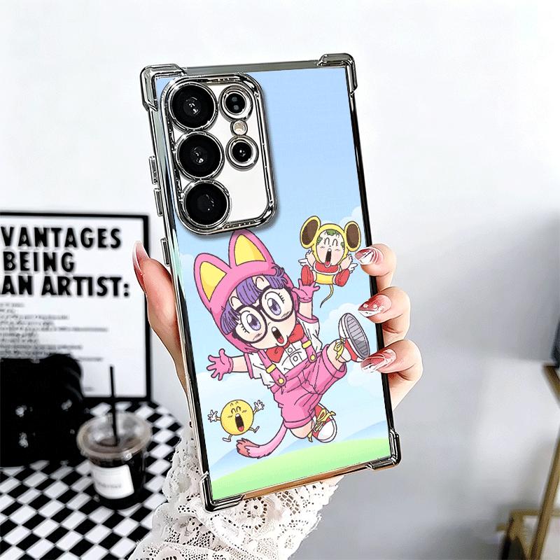 Arale S-Slump Anime Soft Phone Case For Samsung Galaxy S26 Ultra S25 Edge S24 FE S23 Plus S22 S21 + S20 Plating Anti-Fall Fundas