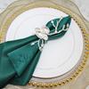 4PCS Plum Blossom Metal Napkin Rings,Christmas Gold Color Napkin Buckles,Napkin Holder for Home Dinning Room Hotel Table Decor