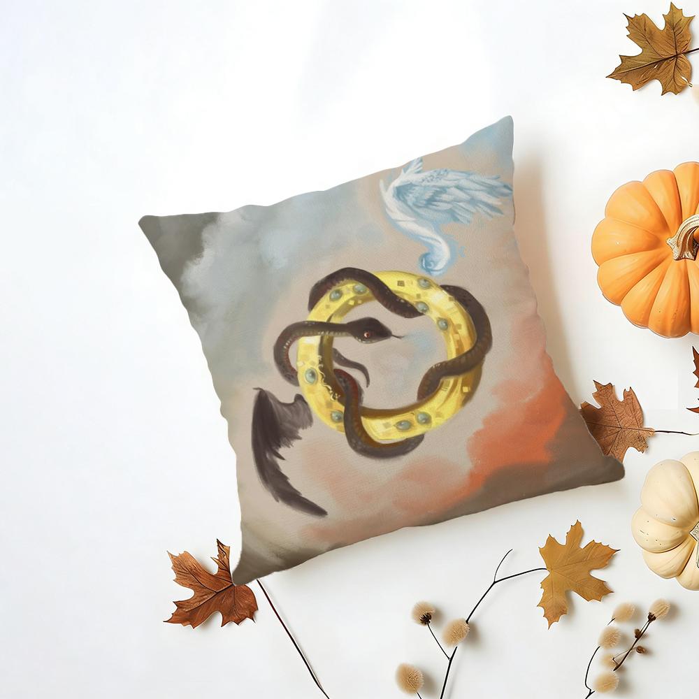 Tv GGood Omens Cushion Cover Iceland Washable Linen Soft for Daily Sofa Bed Home Room Decor