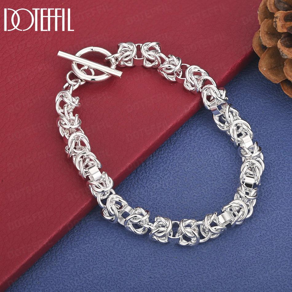 

Модный браслет из стерлингового серебра 925 пробы для мужчин и женщин, свадебный подарок, ювелирное изделие 20cm