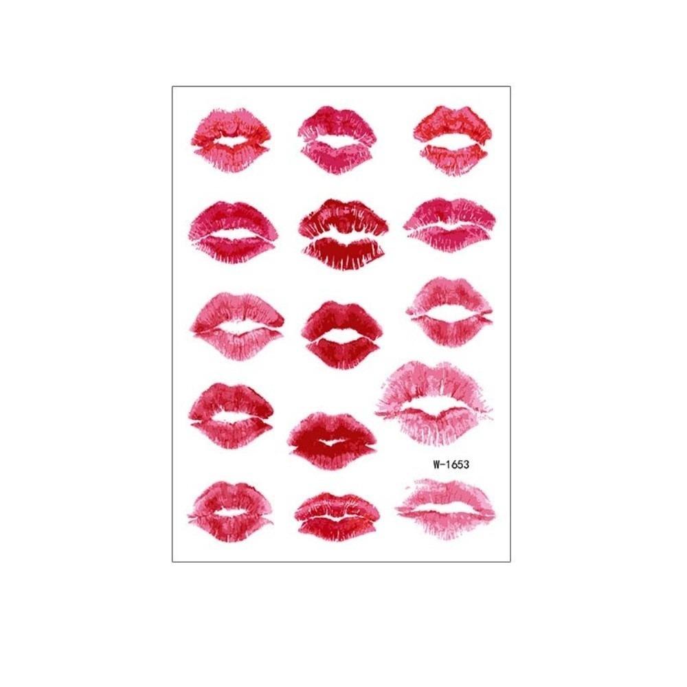 Leopard Print Valentine Day Kiss Lip Stickers Disposable Makeup Stickers Live House