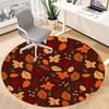 1pc Autumn Leaves Office Round Area Rug,  Mat Suitable For Office, Under Office Chairs Bedroom Living Room Home Decor, Room Deco