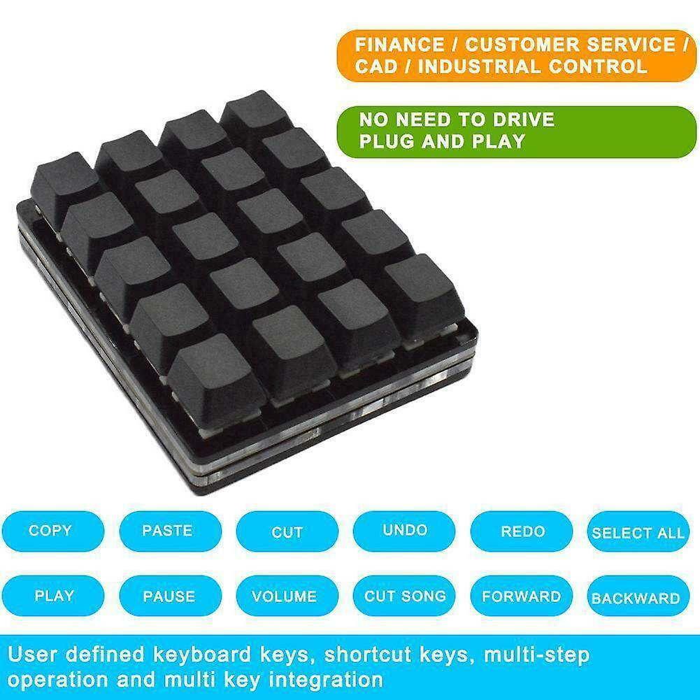 Tastiera Nera 24 Tasti Tastiere Meccaniche Tasti Programmabili Scorciatoie Personalizzate U7F5