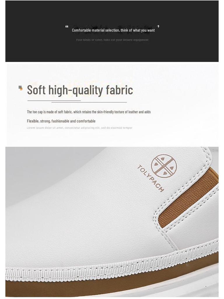 2024 Spring/Summer Men's Soft Leather Slip-On Casual Shoes