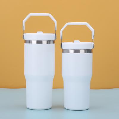1pc Tumbler with Handle and Straw Lid, Leakproof Tumbler Vacuum Insulated Water Bottle for Home, Office or Car, Reusable Cup