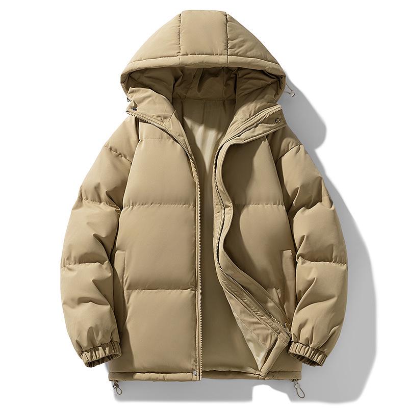 

Unisex Thickened Hooded Cotton Jacket - Warm and Pure Color for Autumn/Winter M