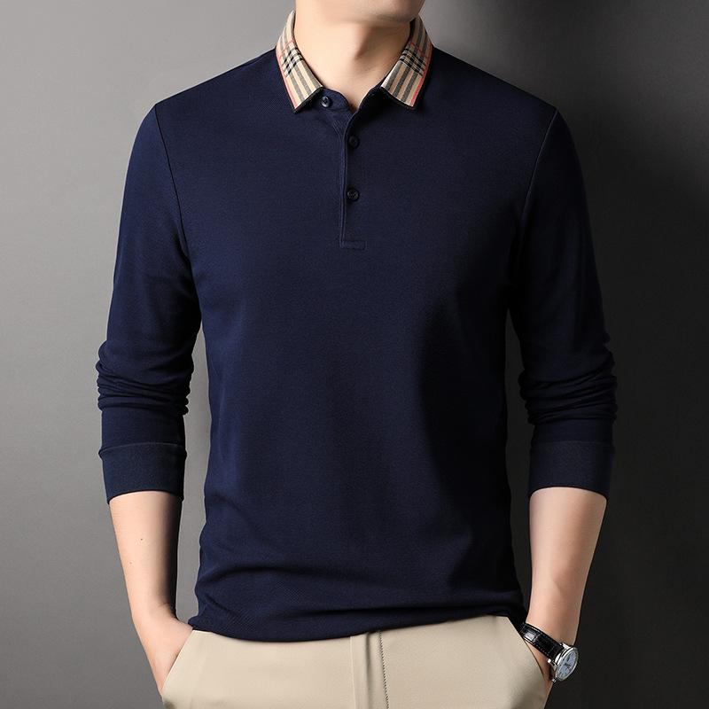 Autumn New Men's Lapel Long-sleeved Polo Shirt Men's Business Fashion Casual