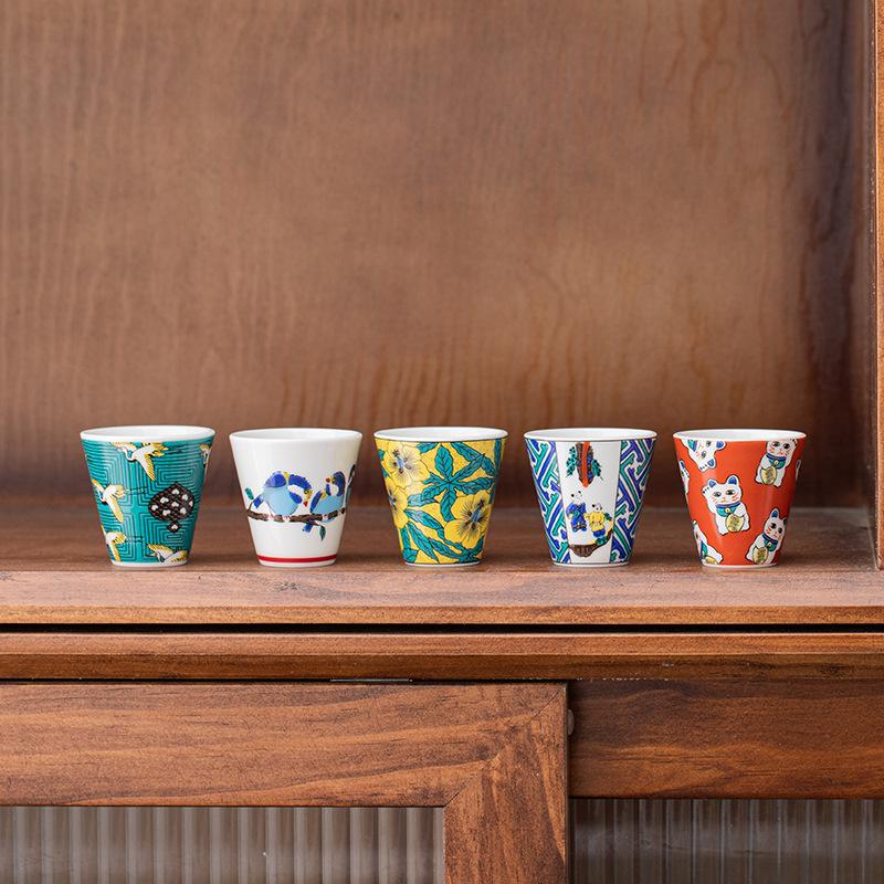 Japanese-style Kutani tea set ceramic teacup high-end 5 gift boxes home kung fu master cup tea cup
