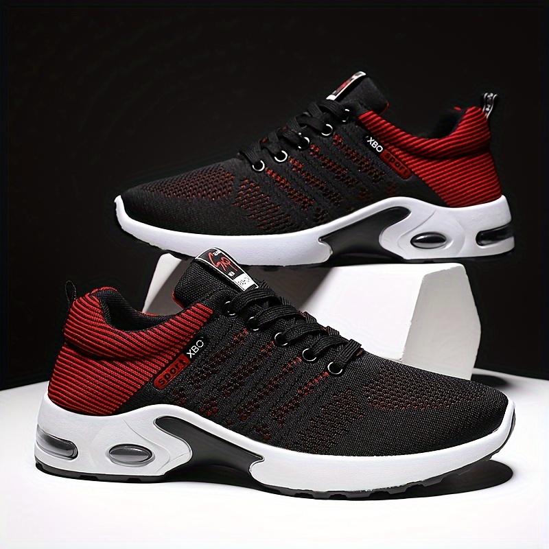 Air-Cushioned Athletic Sneakers for Men - Breathable Mesh, Non-Slip Grip, Durable Lace-Up Shoes for Outdoor Sports & Casual Wear