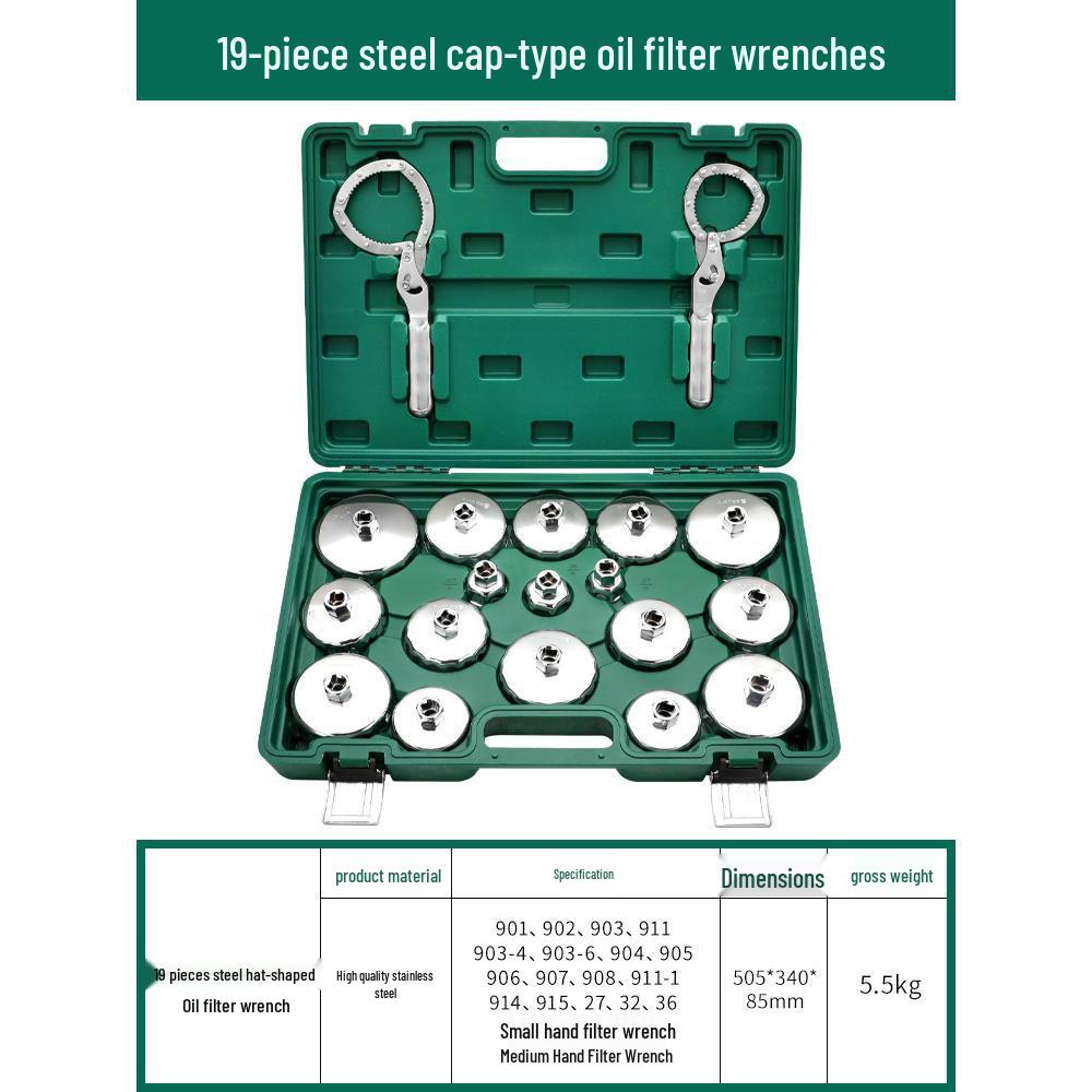 Steel Cartridge Oil Filter Wrench - Auto Repair Cap Tool