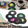 Retro-Glasuntersetzer-Set mit Schallplatten, Getränkematte, Untersetzer, Tischset, Kaffeetischset, PVC-Getränkeuntersetzer, Küche, Heimdekoration