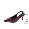 Fashion Designer Narrow Band Pointed Toe Buckle Strap Pumps Women's sandals Sexy Thin Heels Wedding Banquet Dress Mule Ladies slingback